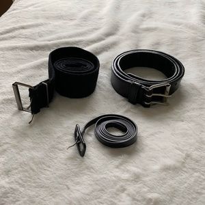 3 belts (plastic, cloth and pleather)